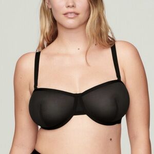 CUUP BALCONETTE BLACK MESH BRA 38E